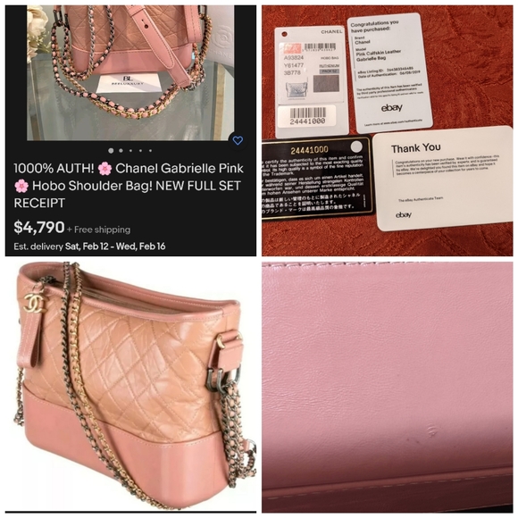 🚨SALE!🎉HP🎉CHANEL Pink Bag Gabrielle Calfskin Medium Hobo Shoulder Bag💓 RARE! - Picture 13 of 16